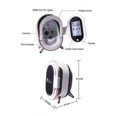 เครื่องวิเคราะห์ผิวแบบไร้สาย Wifi 3d แบบใช้มือถือแบบดิจิตอลพร้อมกล้องจุลทรรศน์วิดีโอ