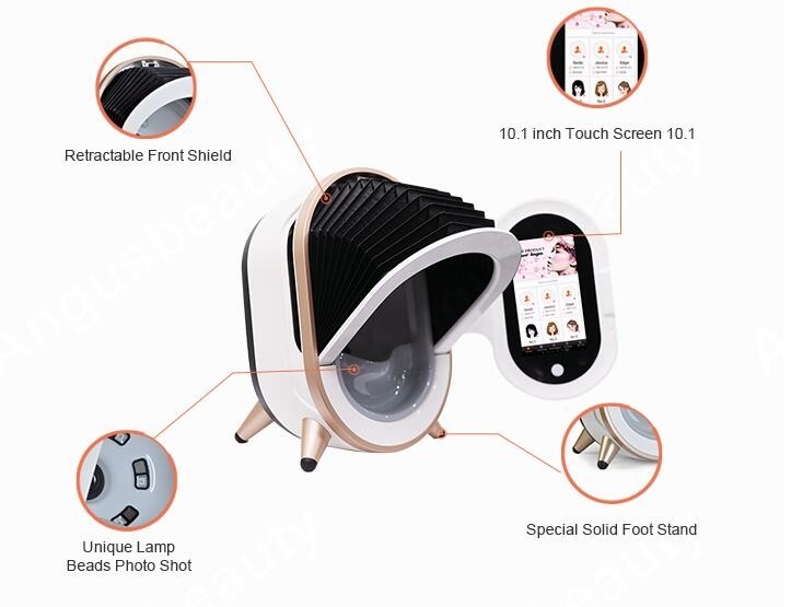 เครื่องวิเคราะห์ผิวแบบพกพาขนาด 1500 เมกะ RGB Wrinkle พร้อมแท็บเล็ต 15.6 นิ้ว